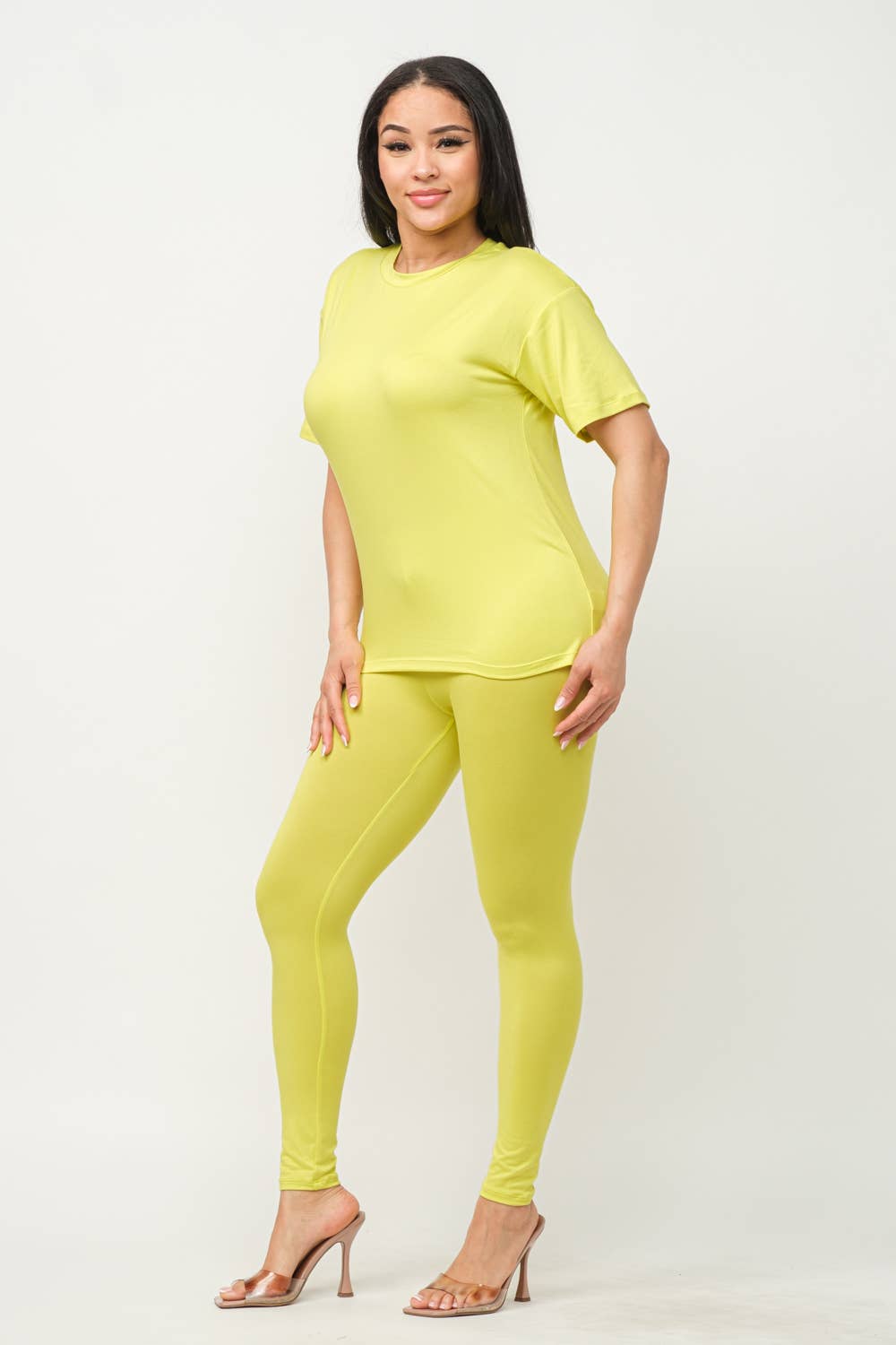 Julia by LoveJ - Wholesale Top & Pant Set (NOT Loungewear) - Women's - Plus Size Brushed Dty Round Neck Top Leggings Set7