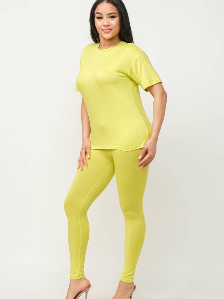 Julia by LoveJ - Wholesale Top & Pant Set (NOT Loungewear) - Women's - Plus Size Brushed Dty Round Neck Top Leggings Set7