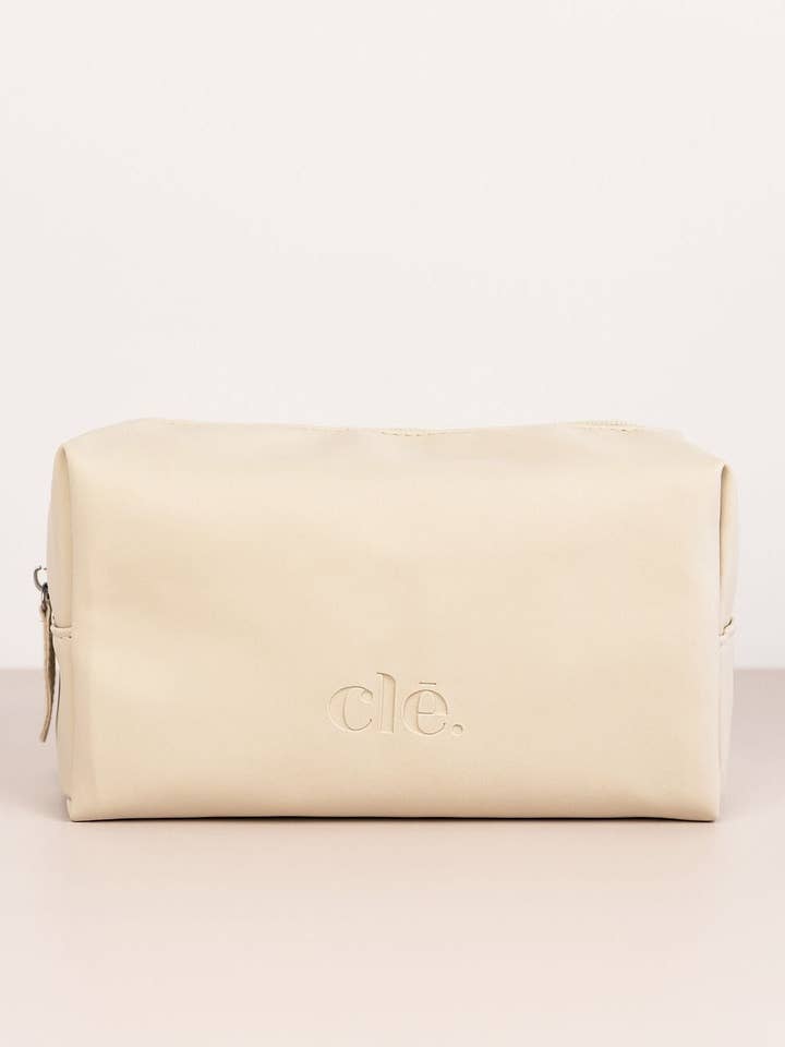 Natural Vegan Leather Cosmetic Case for wholesale by cle. naturals