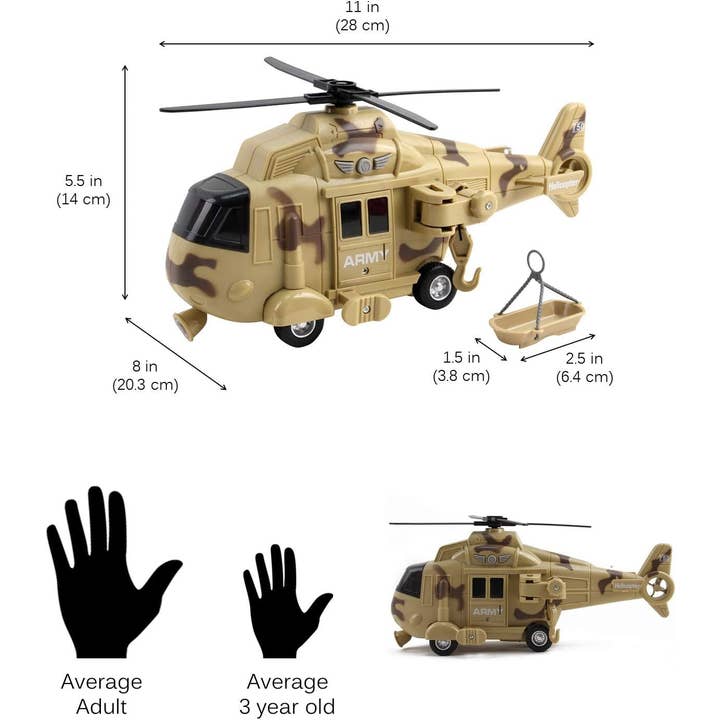 Empire Discount - Wholesale Toy Plane - Kids - US ARMY Friction Powered Rescue Helicopter w Lights/Sound1