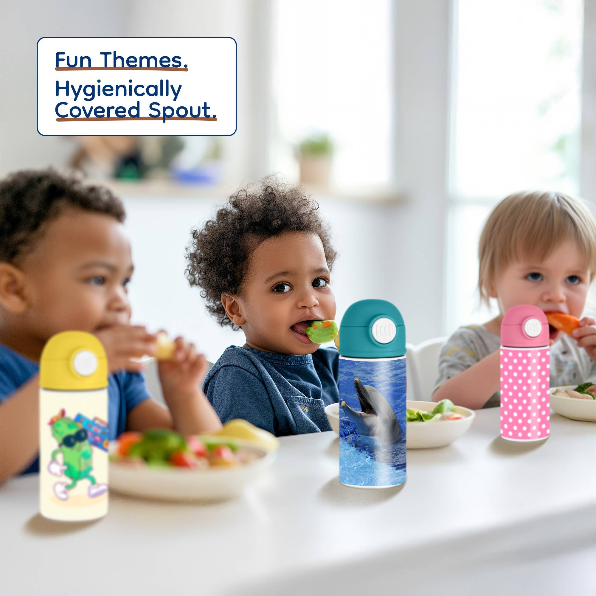 3dRose - Wholesale Water Bottle - 3dRose, Dolphin with its mouth open at Oceanographic Aquarium in Valencia, Spain, Kids Water Bottle4