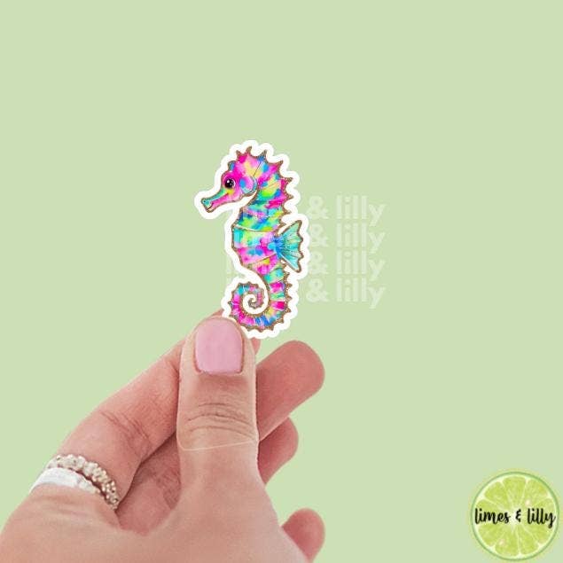 Autocollant en vinyle préppy lumineux hippocampe d'été | Autocollants pour Kindle | Autocollants littéraires | Autocollants tendance pour la vente par Limes & Lilly
