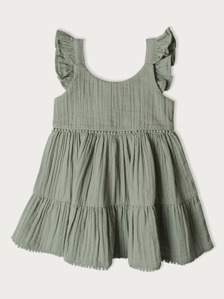 Babu - Wholesale Dress – Baby - Organic Muslin Dress | Sleeveless - Mia4