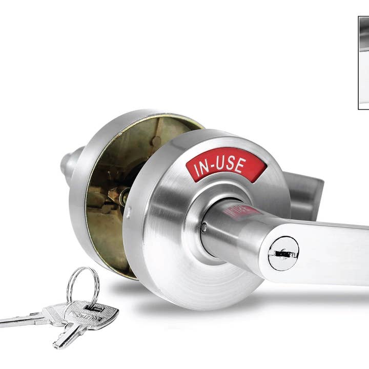 ADA Indicator Door Lock with Keys in Satin Chrome for wholesale by Vizilok