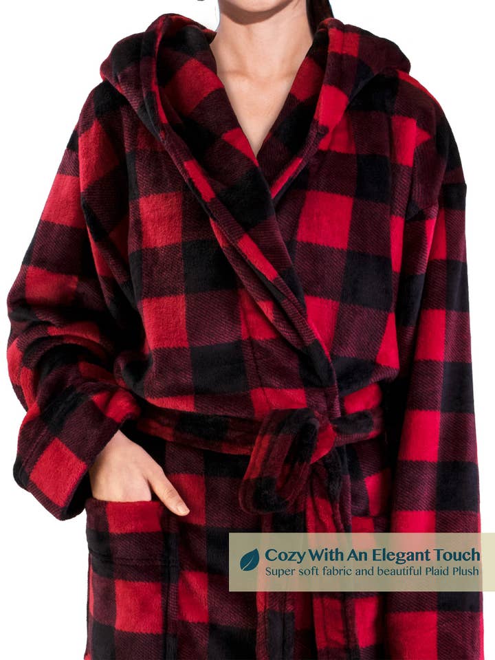 Women's Checkered Robe with Hood for wholesale on Faire