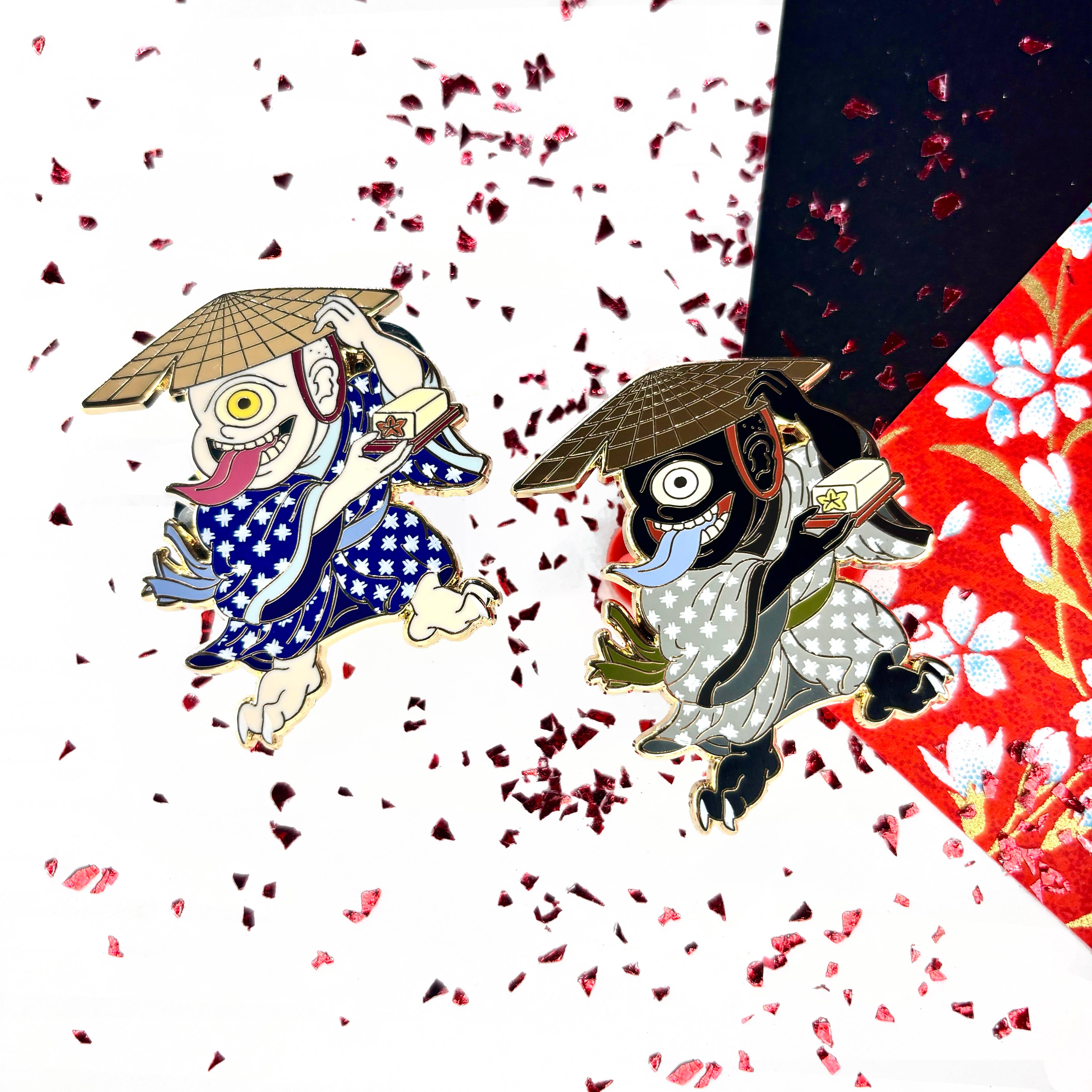 Shishido Creative - Wholesale Lapel Pin/Button - Cyclops Hitotsume Kozo • BLACK • Japanese Yokai Pin2