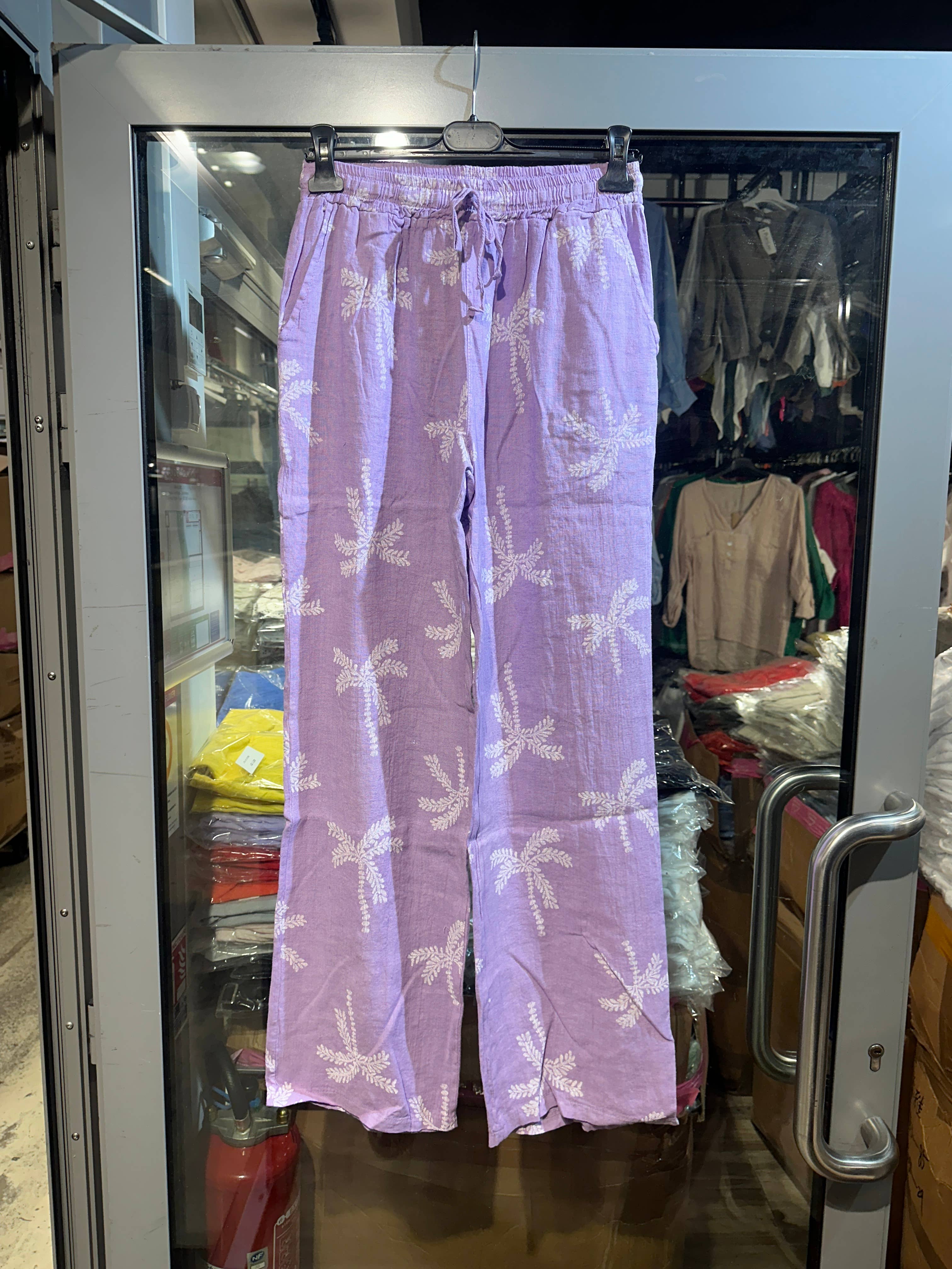 LÉA & LUC - Vente Pantalon – femme - Pantalons imprimé en 100% Lin REF.821812