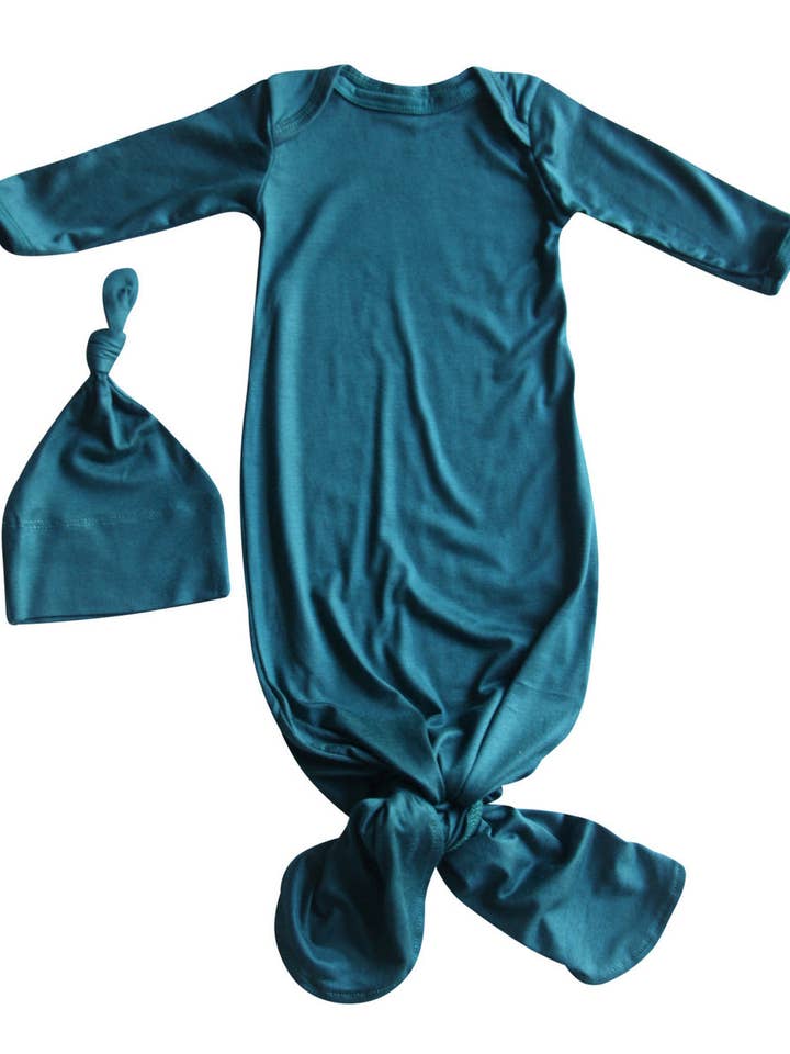 Rocket Bug - Wholesale Babygown Set - Baby - Silky Knotted Baby Gown with Knotted Hat - Infant Sleeper3