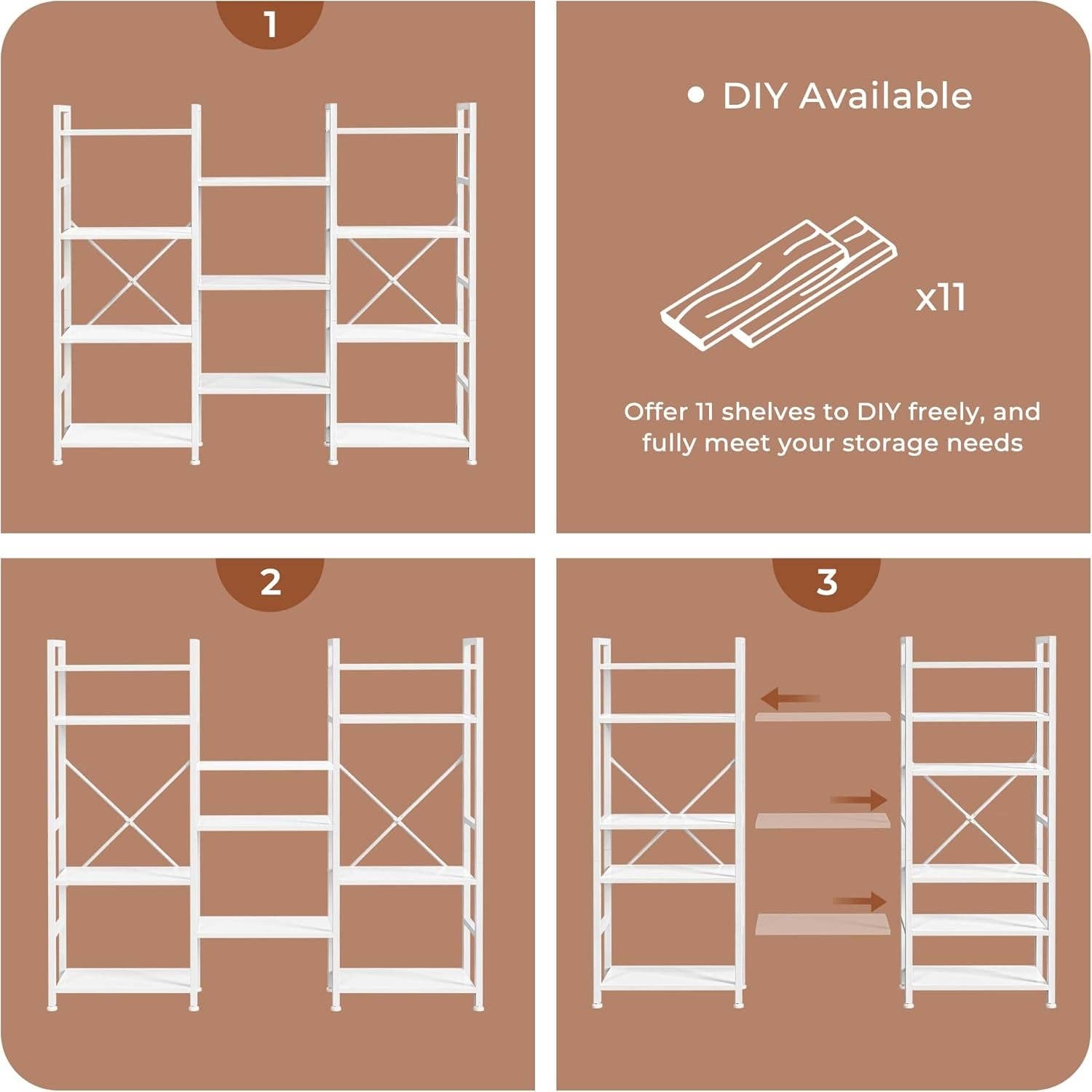 White 11 Shelf Open Display Bookcase For Home Office for wholesale on Faire8