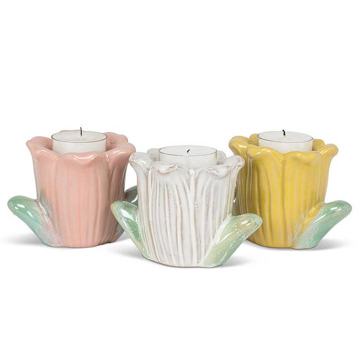 Portavelas Tulipán-3 Surtidos-3"H para venta al por mayor de Abbott