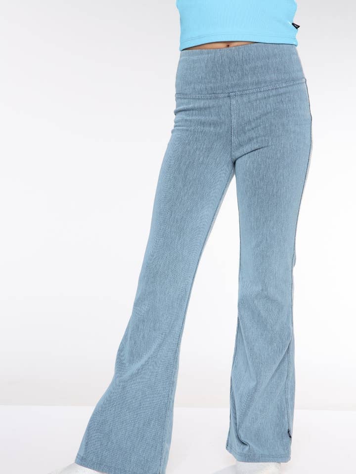 Super Stretch Soft Denim Flare Jegging for wholesale by PixieLane