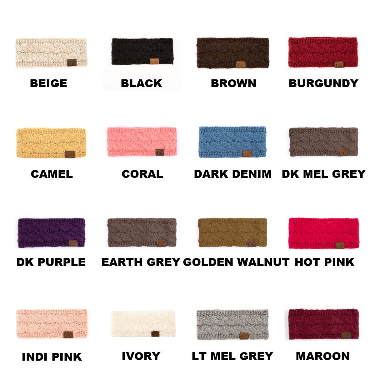 Truly Contagious - Wholesale Fashion Headband - Women's - CC Cable Knit Lined Headwrap ( HW-20 )34