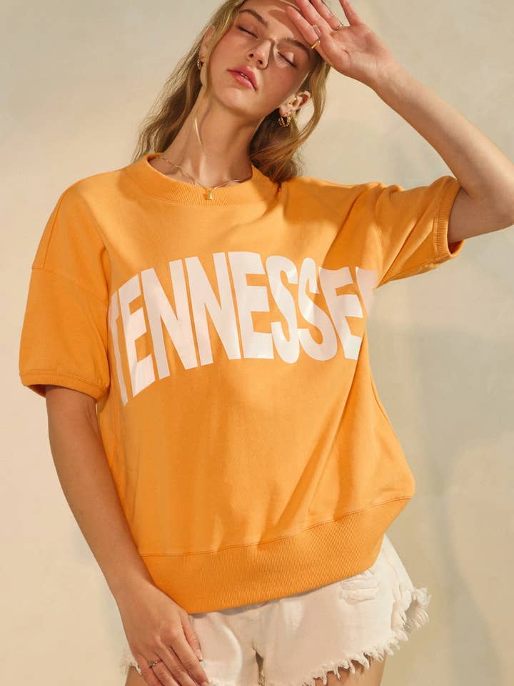 Sweat-shirt à manches courtes délavé à l'acide pour la vente par Oddi