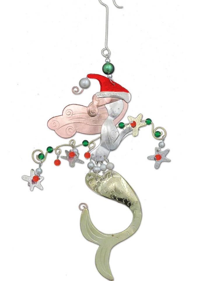 Christmas Mermaid Ornament for wholesale by Pilgrim Imports