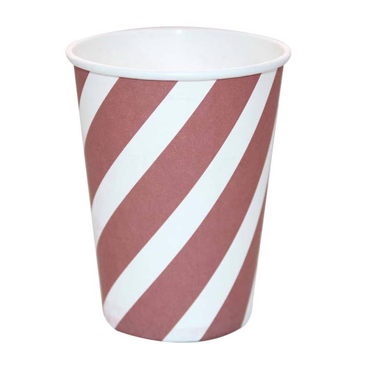 Rosewood Stripes Paperboard Cup Set (8 count) for wholesale by MI FIESTA