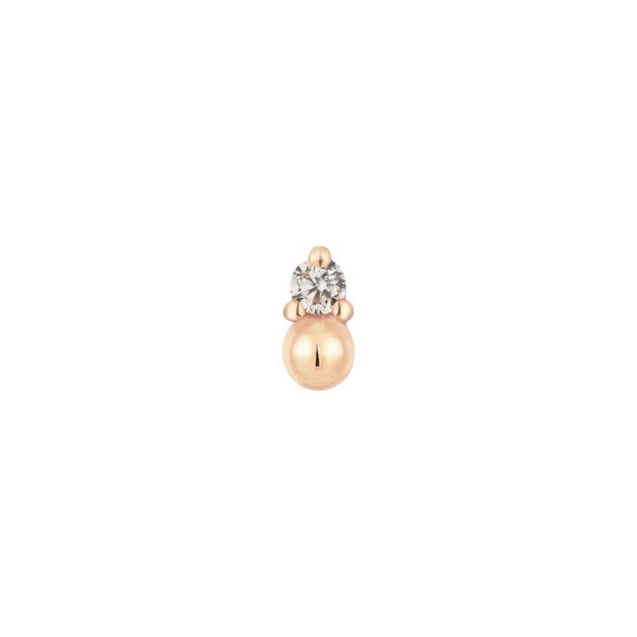 Piercing-zone - Wholesale Single Earring - Babe – CZ Dot – 14K Gold Threadless End