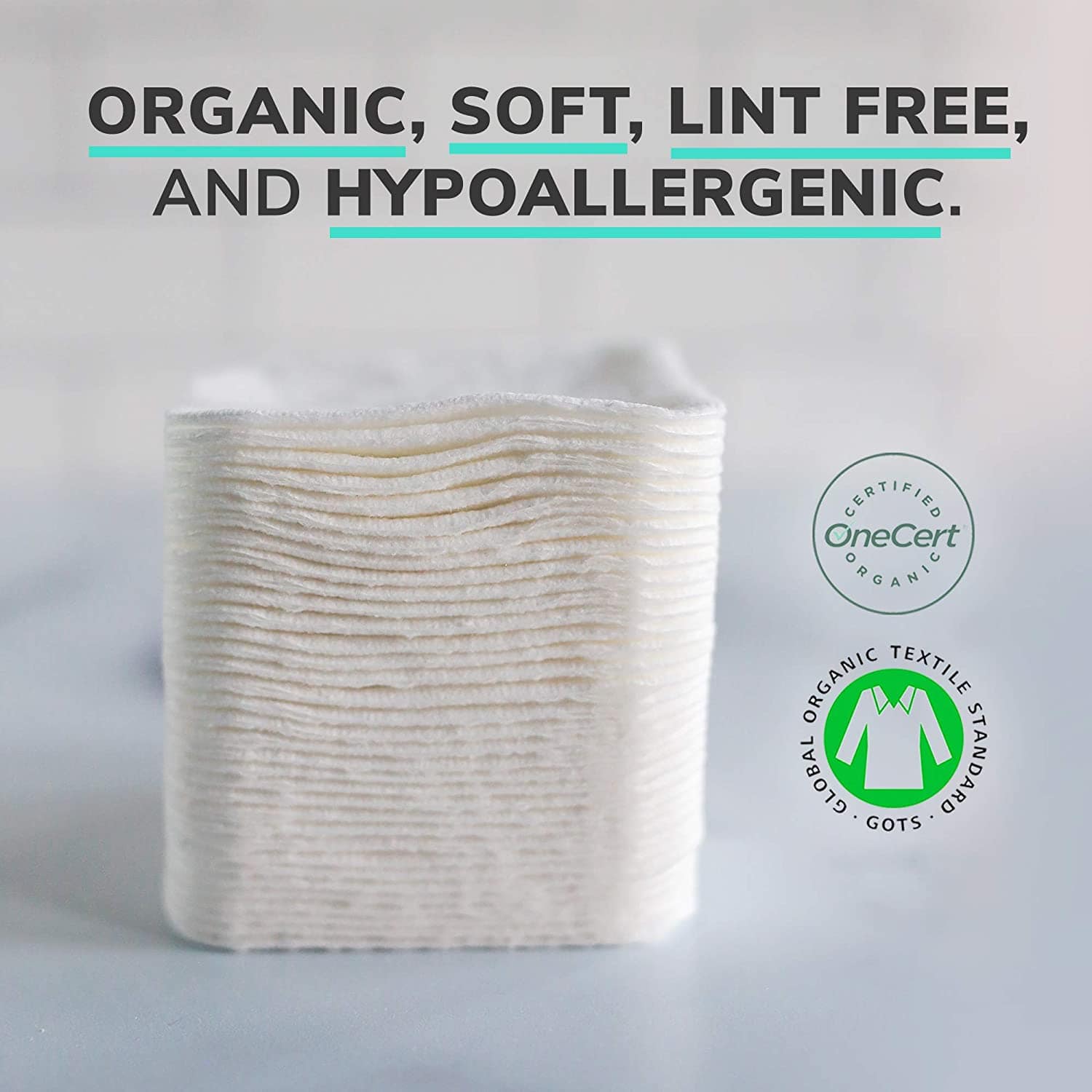 NOLEO - Wholesale Cotton Pad - NOLEO Organic Cotton Pads - XL 3.54"x4.33" (240x Count)3