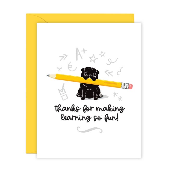 Bedankt dat je leren zo leuk maakt | Kaart voor de leraar voor wholesale door Lucy Loves Paper