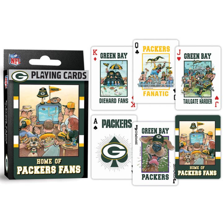 Masterpieces Puzzles - Wholesale Playing Cards - Green Bay Packers Fan Deck Playing Cards - 54 Card Deck