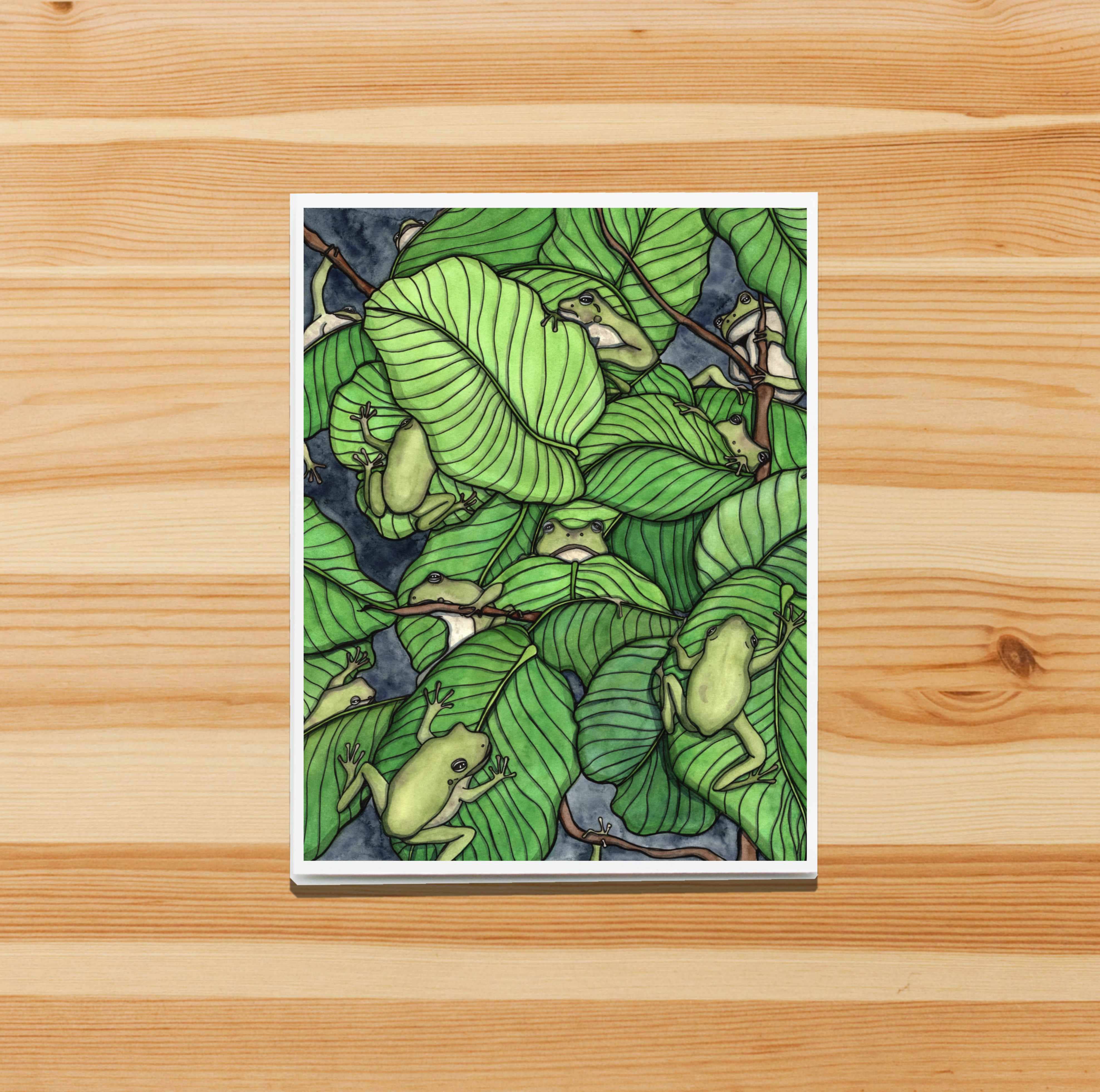 PinkPolish Design - Wholesale Stationery/Notecard Set - "Knot of Frogs" Handmade Notecard3