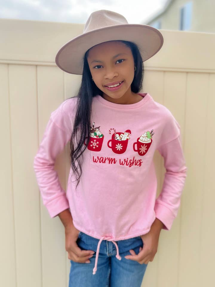 Sudadera Warm Wishes Hot Cocoa Christmas Holiday para preadolescentes para venta al por mayor de Sweet Soul