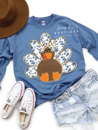 Trendy Chic Apparel LLC - Wholesale Graphic Sweatshirt - Women's - Floral Turkey Sweatshirts & T-Shirts 2