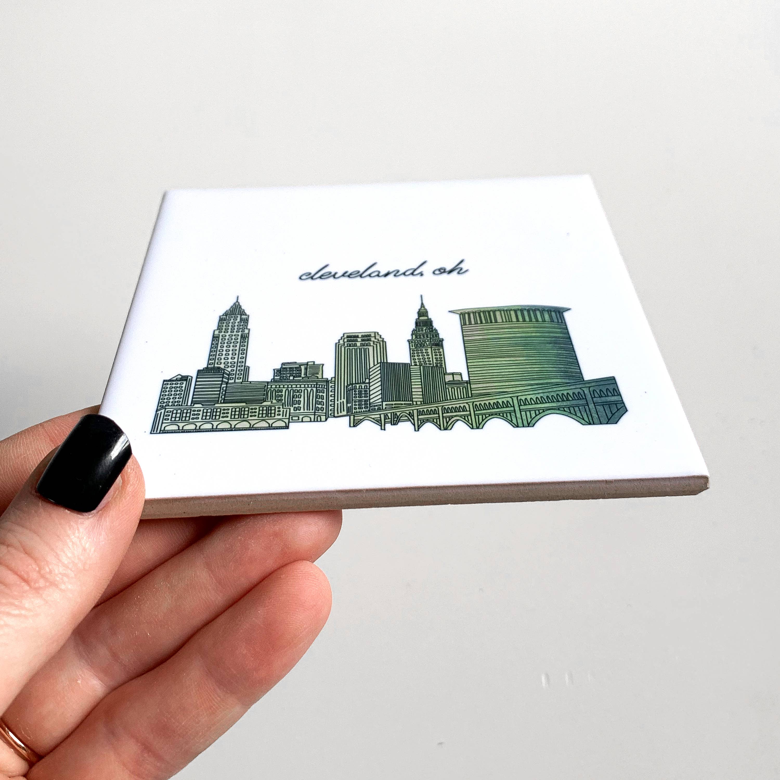 Black White Frederick Maryland skyline coasters, Frederick cityscape MD for wholesale on Faire7