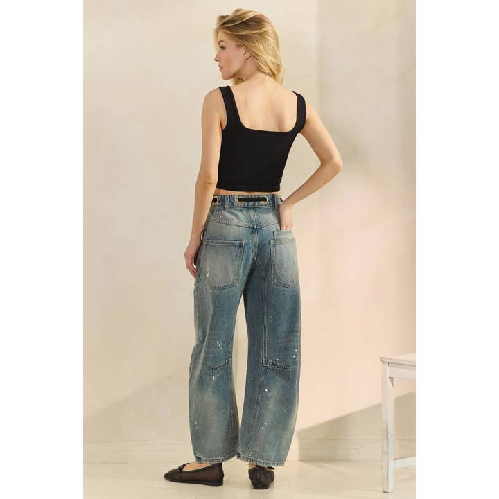 Medium Horseshoe Jeans with Belt Detail for wholesale on Faire5