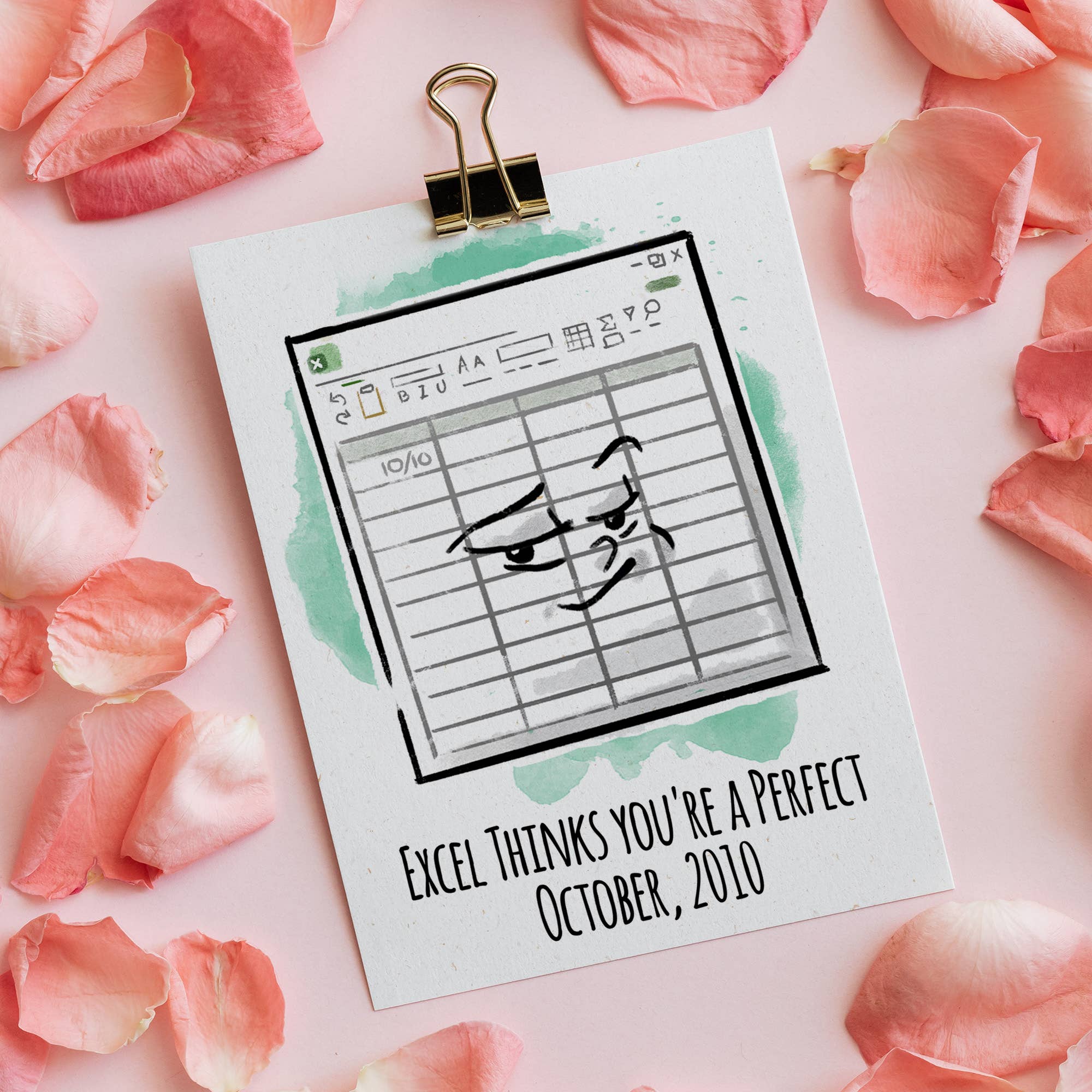 Aaron Millard Illustration - Wholesale Vriendschapskaartje - „Perfect Oct 2010" - Grappige vriendschapskaart voor koppels op kantoor3