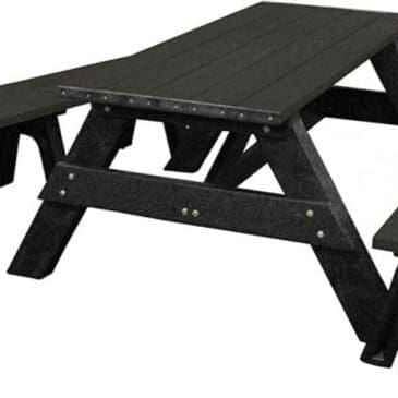 Deluxe Recycled Picnic Table with Detached Benches - Eco-Friendly Outdoor Seating for wholesale by Patio Elegance