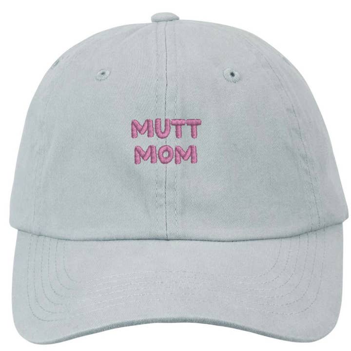 Mutt Mom Baseball Cap in Gray for wholesale by Kass Lynae Designs