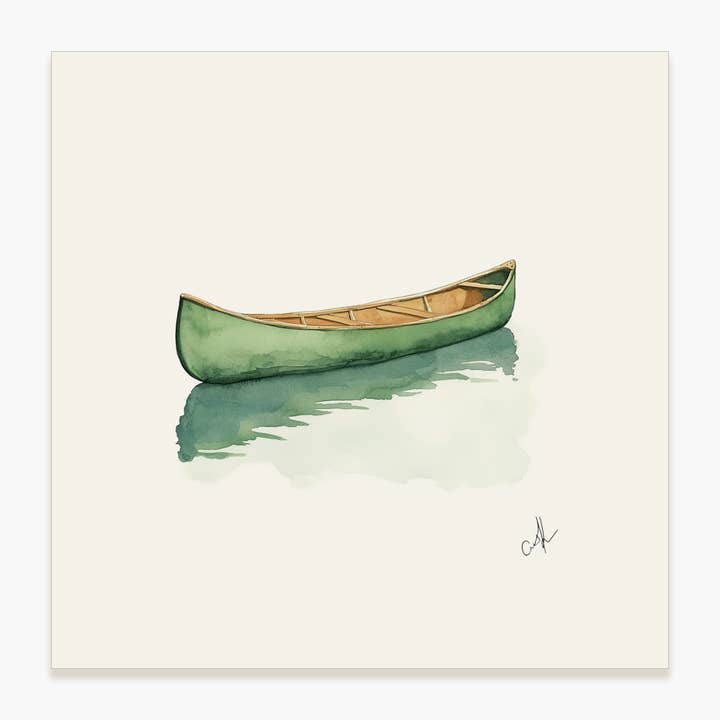 Emerald Canoe - Unframed Art Print for wholesale by Saltbox & Company