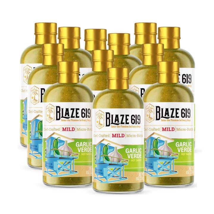 BLAZE 619 Vitlök Verde varm sås - 8 oz. - Fodral med 12 för wholesale av Blaze 619