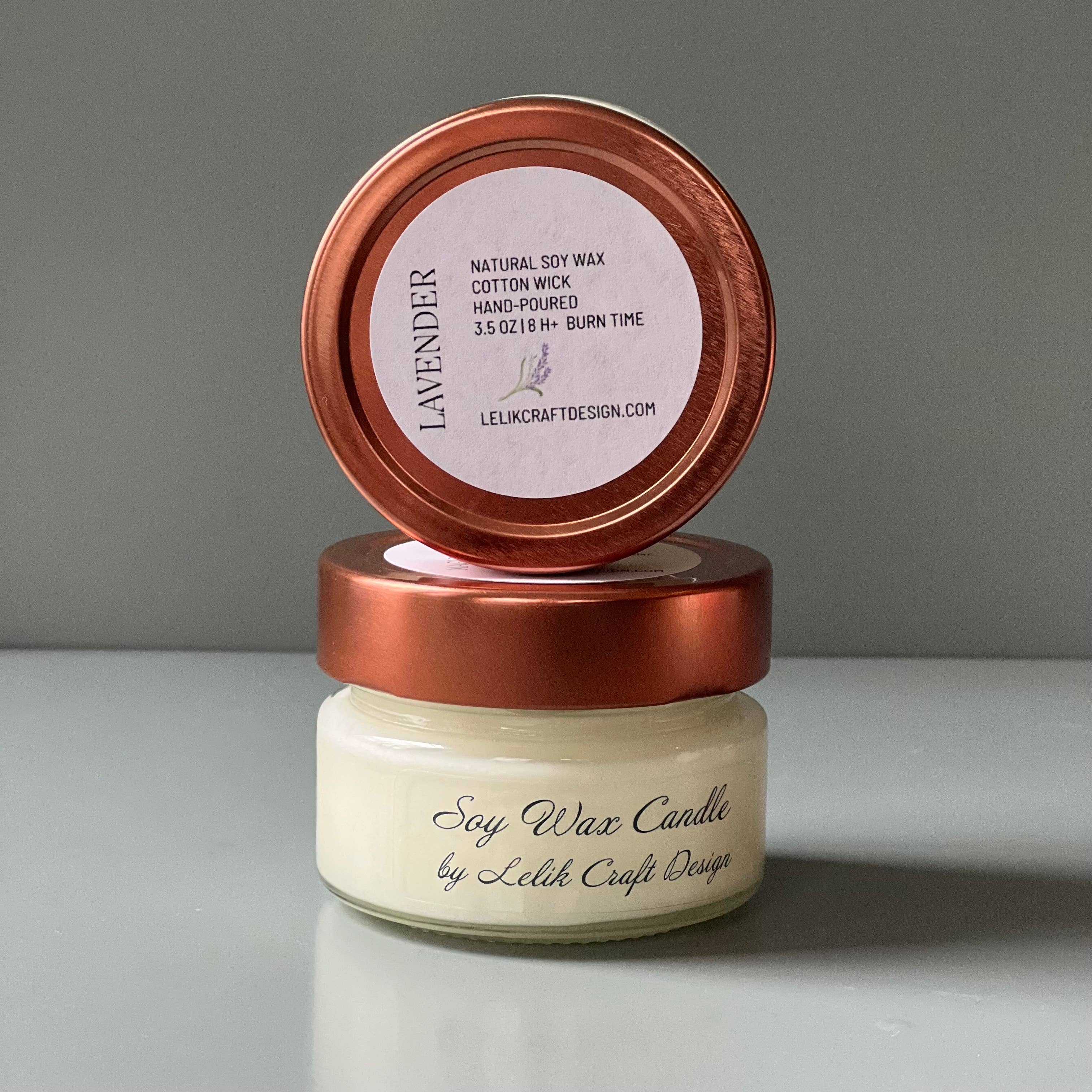 Lelik Craft Design - Wholesale Jar/Filled Candle - Soy Wax Scented Candle in Glass Jar: 8 oz and 3.5 oz4