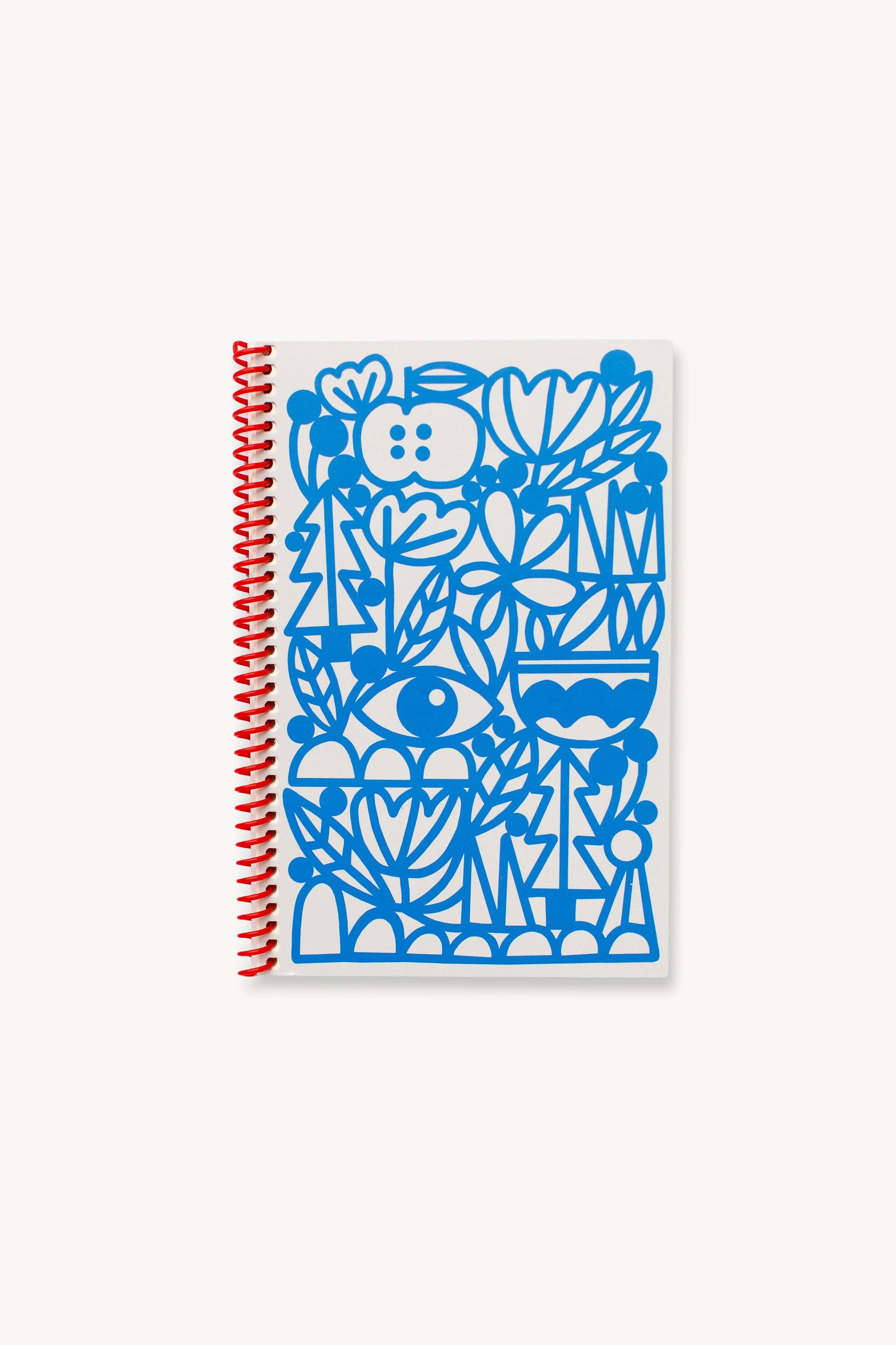 Lisa Congdon Art & Illustration - Wholesale Journal/Diary - Blank Journal with Red Spiral - Manzanita Blue1