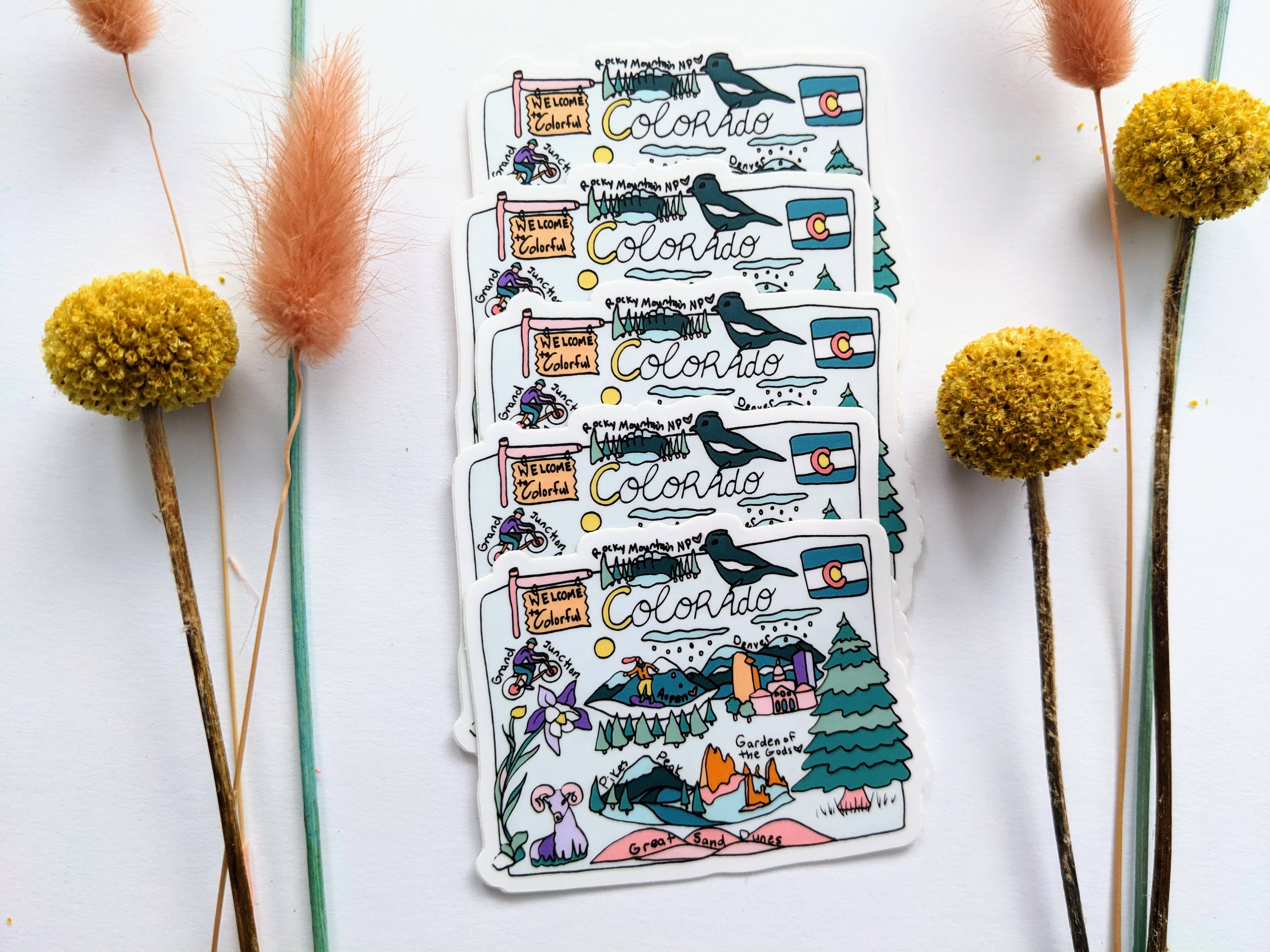 Mary Felker Art and Design – Großhandel Aufkleber – Colorado-Aufkleber, Colorado-Aufkleber, Colorado-Andenken5