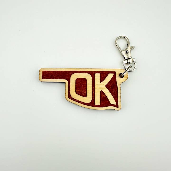 Stone Lion Engraving - Wholesale Keychain - Unisex - Oklahoma Wooden Keychains – Dusty Colors - Pack of 127