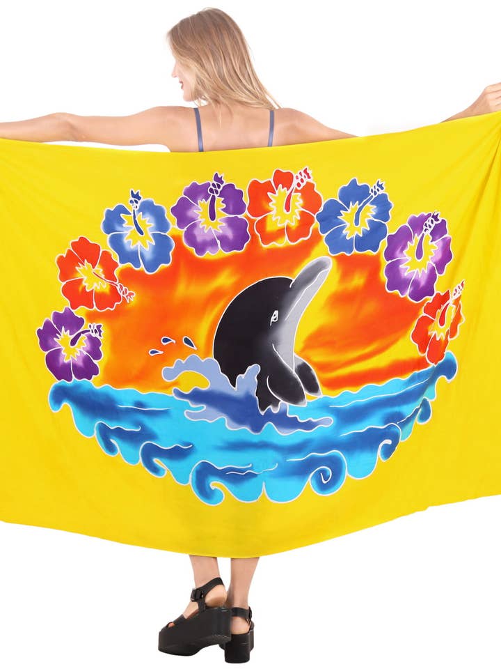 Beachwear Bathing Suit Wrap Cover up Swimwear Womens Sarong for wholesale by LA LEELA \ HAPPY BAY