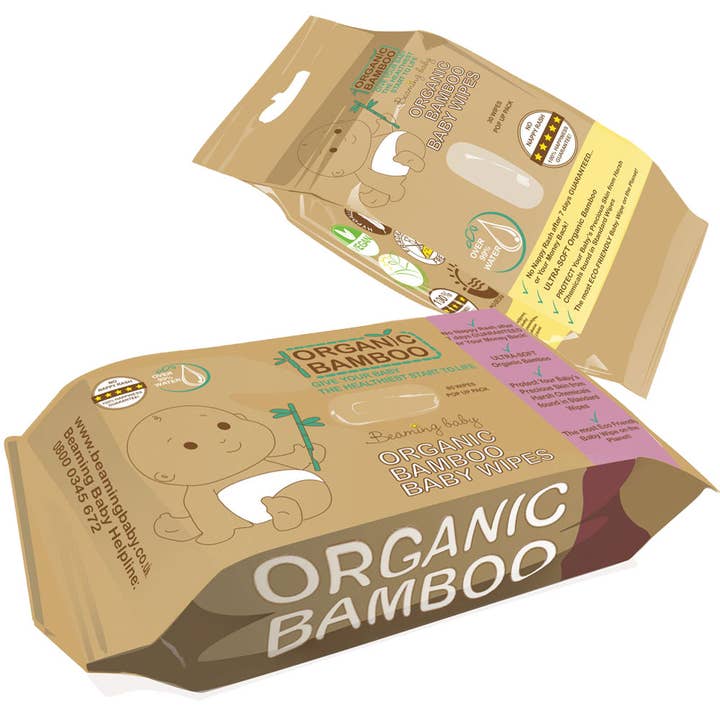 Beaming Baby - Wholesale Face & Body Wipes - Baby - Organic Bamboo Baby Wipes (30 wipes/pack)4