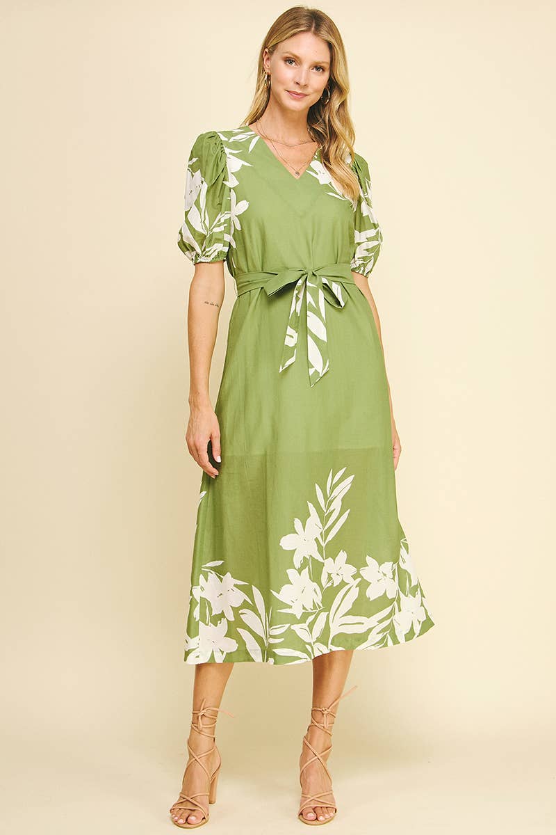 AZEITONA VESTIDO MIDI COM ESTAMPA FLORAL - 5974D para venda a revendedores na Faire3