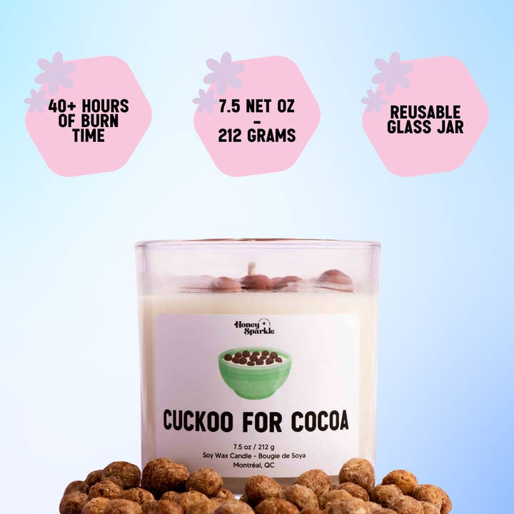 Honey Sparkle - Wholesale Jar/filled candle - Cuckoo for Cocoa (Cocoa Puffs inspired soy candle) 2