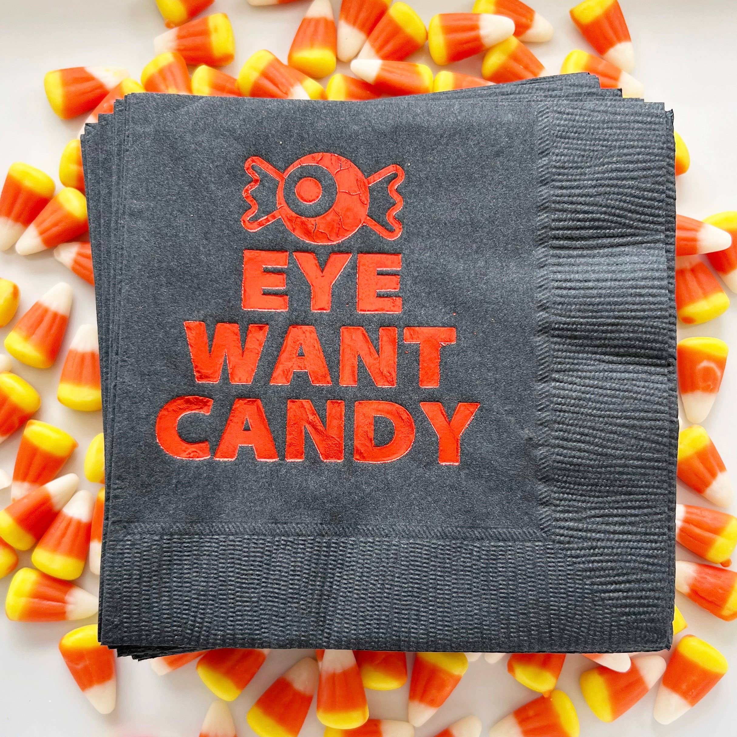 Suburban Soiree - Wholesale Disposable Napkin - Eye Want Candy Halloween Napkins0