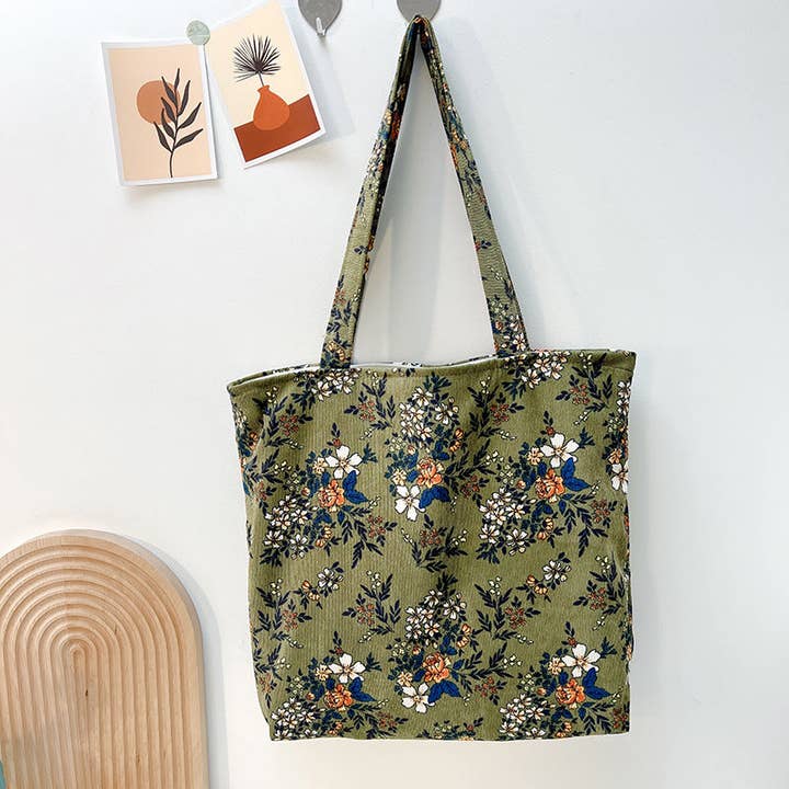 Funkyrel® Atzbranding Limited - Wholesale Shoulder Bag - Women's - Green Floral Shoulder Bag