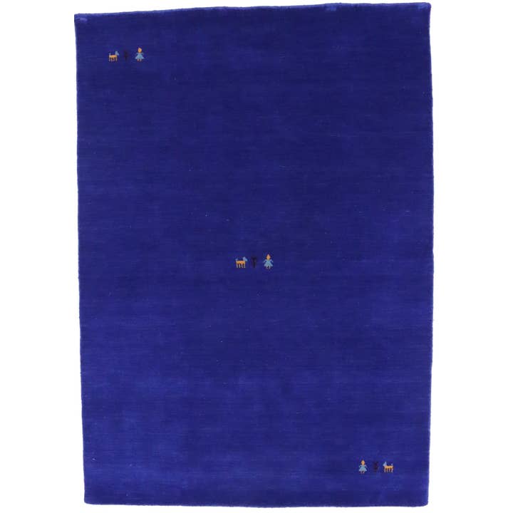 Royal Blue Modern Solid Color Tribal Rug | Contemporary for wholesale by Magic Rugs Inc.
