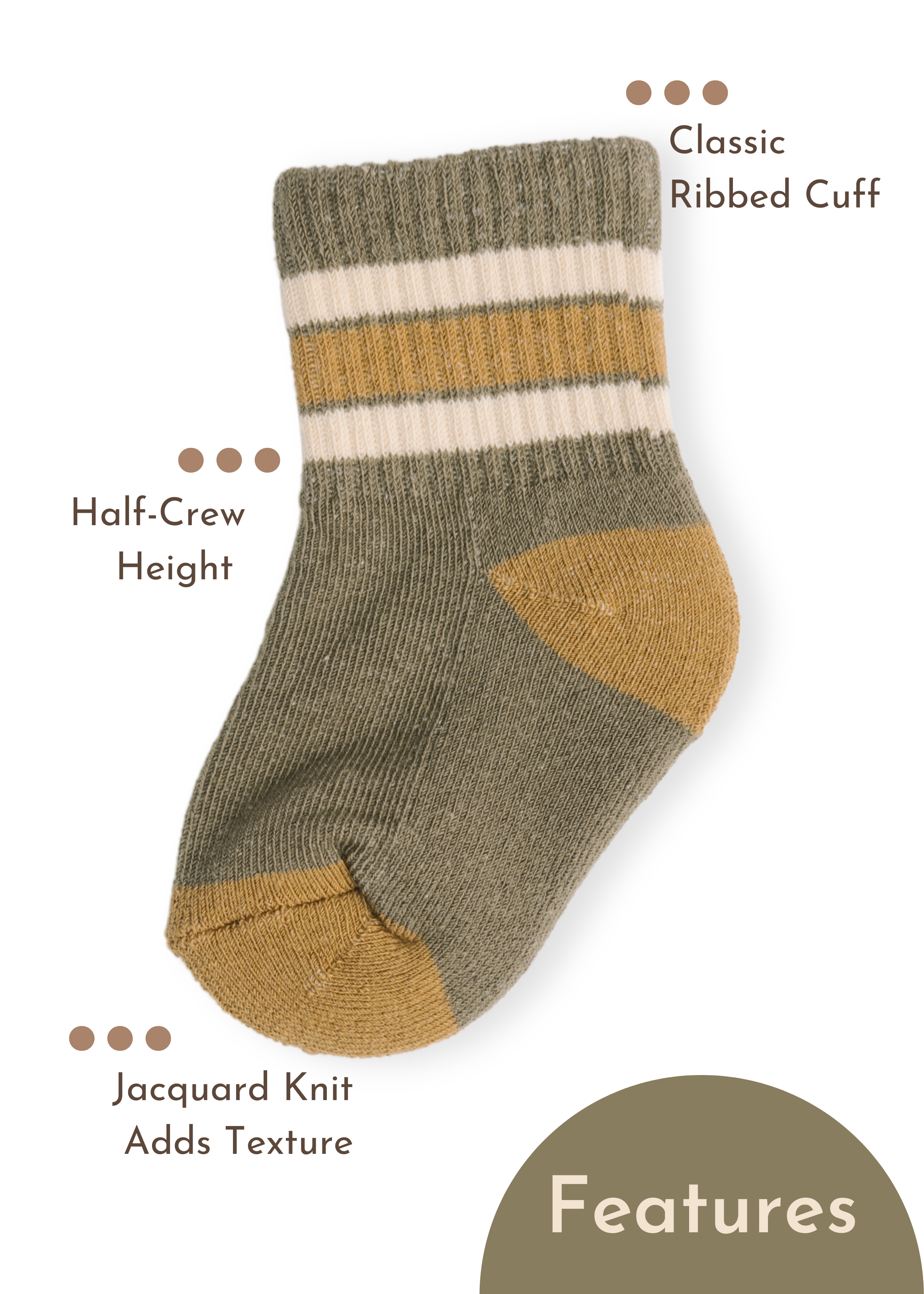 Dot of Honey | Mom + Mini - Wholesale Socks - Kids - Baby/Toddler Half-Crew Socks 2-Pack, Kid Era & Retro Stripe3