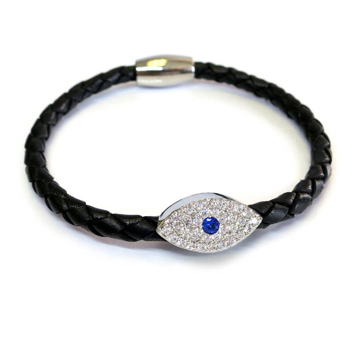 Evil Eye Sapphire Bracelet Silver - Click for Color Options for wholesale by Liza Schwartz Jewelry