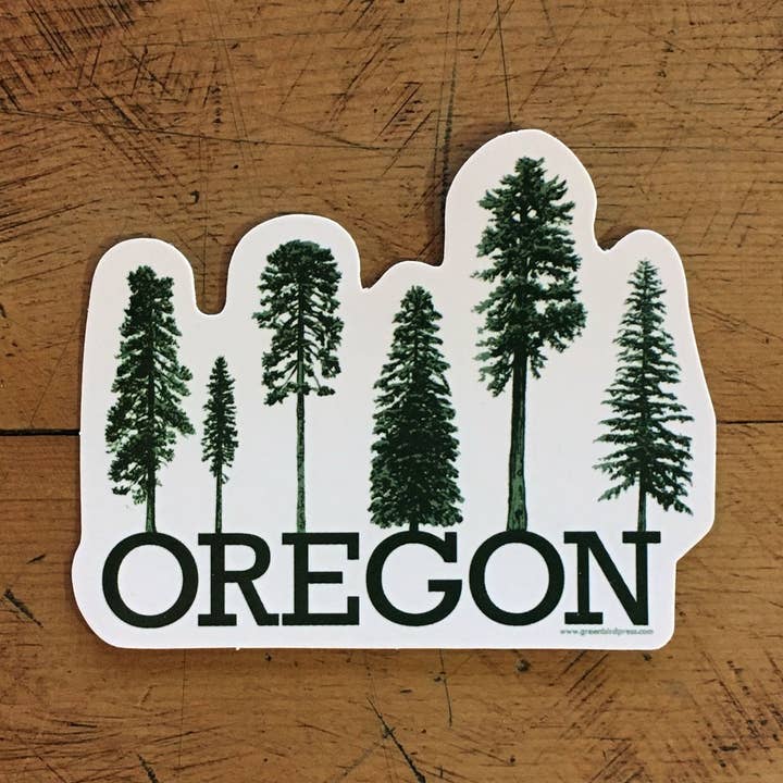 Oregon Conifer Tree Sticker for wholesale by Green Bird Press