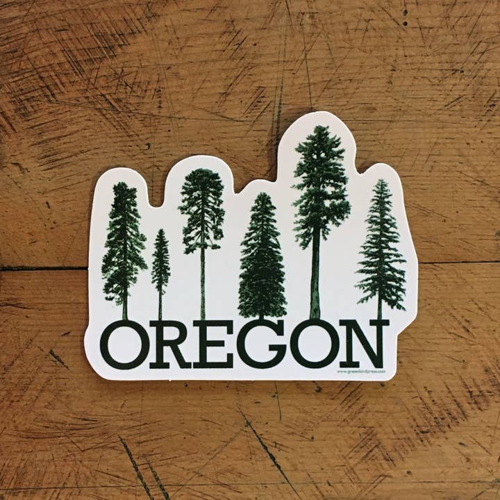 Sticker de conifères de l'Oregon pour la vente par Green Bird Press