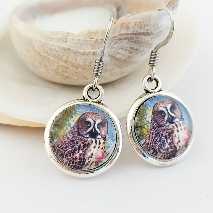 Handmade Owl Earrings, Audubon Earrings for wholesale by Piccadilly Pendants