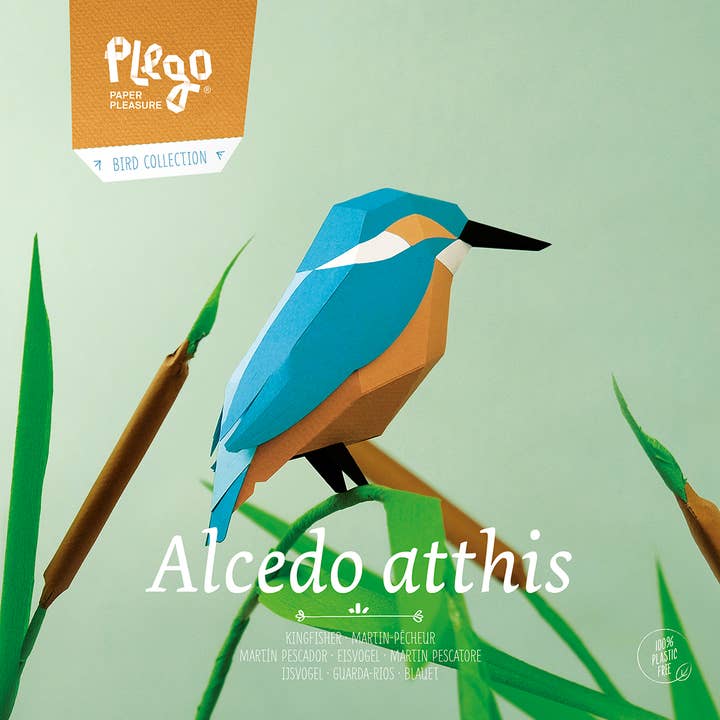 Today is Art Day – wholesale DIY craft kit – Common Kingfisher - Bird 3D Paper Figure by Plego